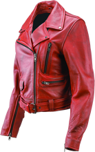 Load image into Gallery viewer, Kuryakyn Leather By River Road Arabian Spice Leather Jacket Red Womens - Small