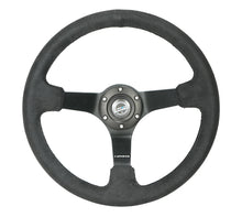 Load image into Gallery viewer, NRG Reinforced Steering Wheel (350mm / 3in. Deep) Blk Alcantara w/ Blk Stitching - Matte Black Spoke