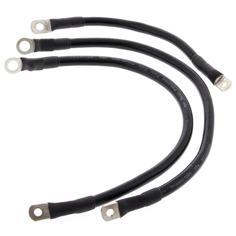 All Balls Racing 66-77 Harley-Davidson FLH Electra Glide Battery Cable Kit Black