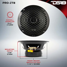 Load image into Gallery viewer, DS18 8in Coaxial Loudspeaker 275 Watts RMS 4 ohm Mid-Range Water Resistant Cone