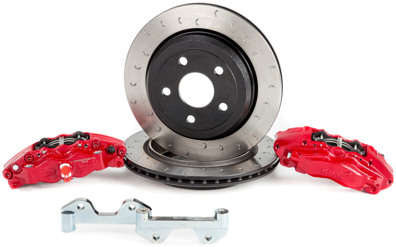 Alcon 2007+ Jeep JK-JL 330x22mm Rotors 4-Piston Calipers Rear Brake Kit (Includes Brake Lines) - Red ALABKR5059D12