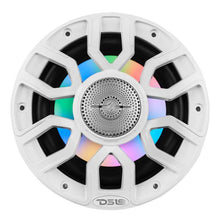 Load image into Gallery viewer, DS18 Marine 8in 2-Way 175 Watts RMS 4 ohm Digital LED Lights Bullet Tweeter Covers Included White