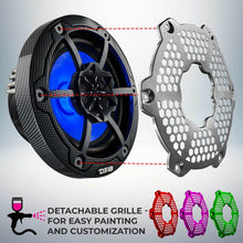 Load image into Gallery viewer, DS18 NXL-M Series Spkr w/ RGB LED Lights 6.5in 2-Way 125 Watts RMS 4 ohm Black Crbn Fiber w/ Cover
