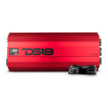 Load image into Gallery viewer, DS18 1-Channel Amp 18000 Burst/0.67ohm 10000/1ohm 5800/2ohm 3500/4ohm Watts RMS w/ Voltmeter Red