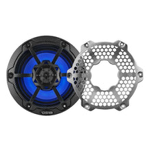 Load image into Gallery viewer, DS18 Hybrid Marine Speaker w/ Driver And RGB LED 6.5in 2-Way 250 Watts RMS 4 ohm Crbn Fiber w/ Cover