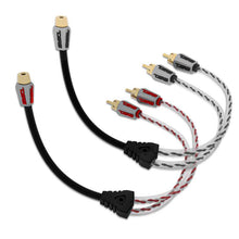 Load image into Gallery viewer, DS18 Level 3 RCA Wire Y Connector 1 Female to 2 Male Black + Red Kit