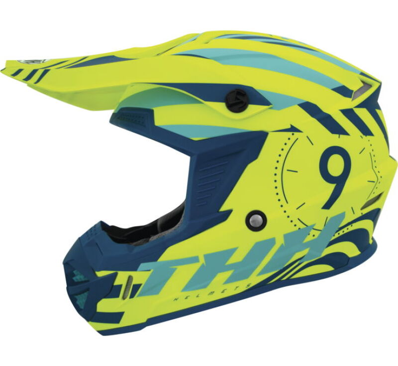 THH Helmets T730X Twister Neon Yellow/Blue - XL
