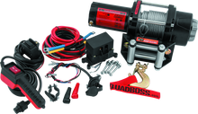 Load image into Gallery viewer, QuadBoss Winch Kit - 39ft x 3/16in Cable - 3hp - Roller Fairlead - Wired Remote - 2500lb
