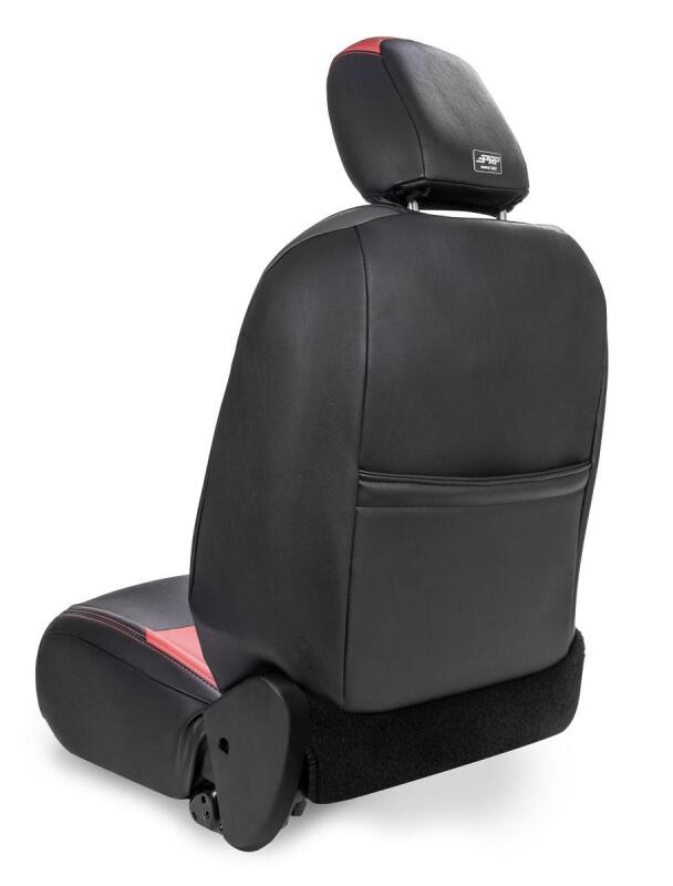 PRP Jeep Wrangler JL Front Seat Covers Jeep Gladiator JT- with Pocket Back (Pair) - Black/Orange