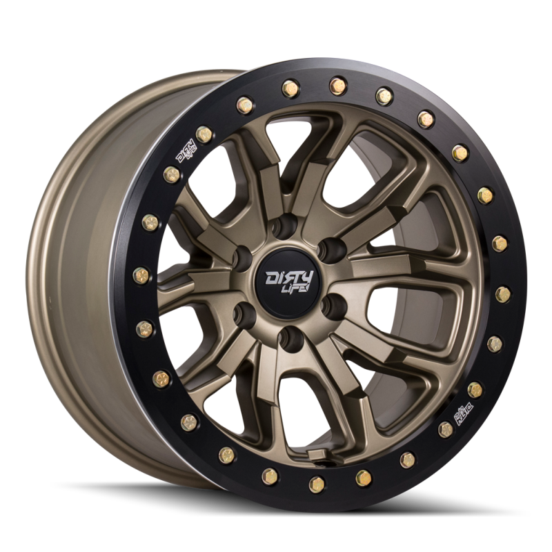 Dirty Life 9303 DT-1 17x9 / 8x170 BP / -12mm Offset / 130.8mm Hub Satin Gold Wheel - Beadlock - GTR Auto