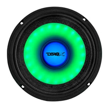 Load image into Gallery viewer, DS18 6.5in 250 Watts RMS 4ohm Mid Range Loudspeaker w/Translucent Dust Cap and Cone w/RGB LED Lights
