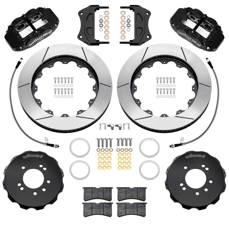 Wilwood 89-98 Nissan 240SX/89-94 Skyline/90-96 300ZX Superlite 6R Fr BBK w/ 14in SLT Rotors - Black