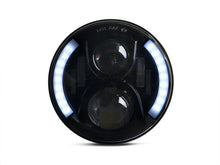 Load image into Gallery viewer, Raxiom 97-18 Jeep Wrangler TJ &amp; JK 6-LED Headlights w/ Partial Halo- Black Housing (Clear Lens)