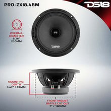 Load image into Gallery viewer, DS18 8in 350 Watts RMS 4 ohm Neodymium and Ferrite Magnet Bullet Mid-Range Loudspeaker