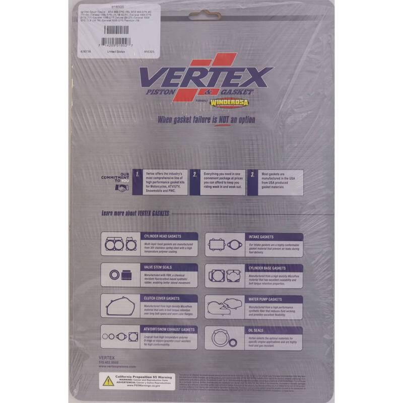 Vertex Gaskets 2016 Polaris ACE 900 EFI EPS Ignition Cover Gasket Kit 816325