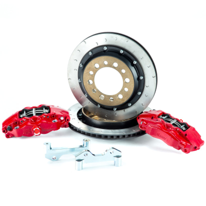 Alcon 2007+ Jeep JK w/ 5x5.5in Hub 355x22mm Rotor 4-Piston Calipers Rear Brake Upgrade Kit - Red ALABKR5059D16
