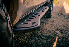 Load image into Gallery viewer, Cali Raised 05-23 Toyota Tacoma Step Ed Rock Sliders - Double Cab Short Bed Wind Kick Out/Bed Liner