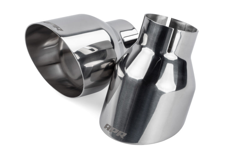 APR Single-Walled 4in Slash-Cut Tips - Polished Silver - Set of 2 TPK0004
