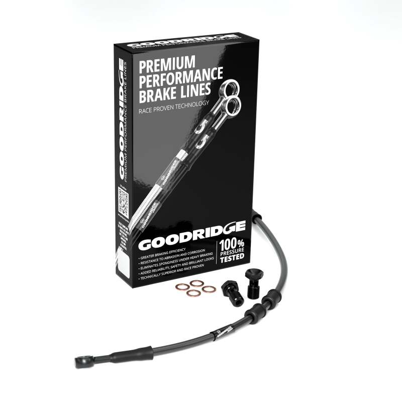 Goodridge 18-22 HD FLTRXSE (w/ABS) -4in Black Brake Line Kit w/Black Fittings HD0160-1FB-BK-4