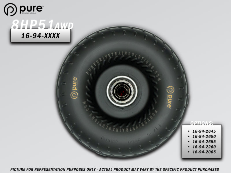 Pure Drivetrain 8HP51 High Performance Billet Race Torque Converter - 20/65 Stator - AWD