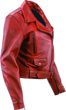 Load image into Gallery viewer, Kuryakyn Leather By River Road Arabian Spice Leather Jacket Red Womens - Small
