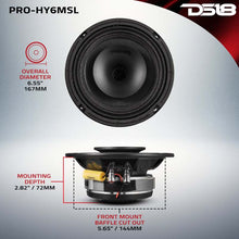 Load image into Gallery viewer, DS18 6.5in 150 Watts RMS 8 ohm Mid-Range Loudspeaker Shallow Grill Included