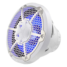 Load image into Gallery viewer, DS18 Hybrid Marine Speaker w/ Driver And RGB LEDs 10in 2-Way 450 Watts RMS 4 ohm White w/ Cover