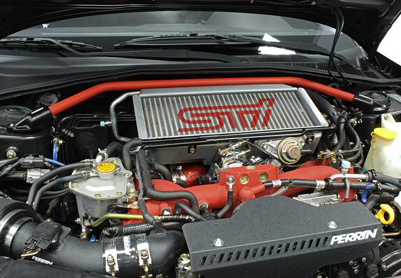 PERRIN 08-14 WRX/STI/Impreza / 14-18 Forester / 13-17 Crosstrek / 05-09 Legacy FR Strut Brace - Red - GTR Auto