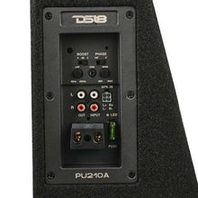Load image into Gallery viewer, DS18 Dual 10in Shallow Enclosure w/ Subwoofer 350 Watts RMS Sealed Black Carpet Amplified