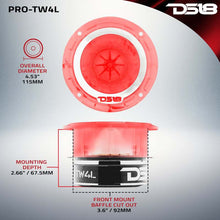Load image into Gallery viewer, DS18 4.5in Super Bullet Tweeter 280 Watts RMS 1.75in Titanium Vc 4 ohm RGB LED Lights