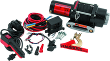 Load image into Gallery viewer, QuadBoss Winch Kit - 39ft x 3/16in Synthetic Rope - 3hp - Hawse Fairlead - Wired Remote - 2500lb
