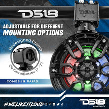 Load image into Gallery viewer, DS18 Tower Speakers 6.5in 100 Watts RMS w/ RGB LED Lights Red