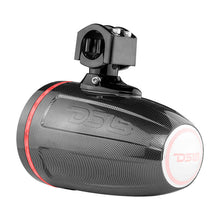 Load image into Gallery viewer, DS18 Marine And Powersports Towers 6.5in 100 Watts RMS RGB LED Lights Black Carbon Fiber