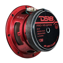 Load image into Gallery viewer, DS18 6.5in 250 Watts RMS 4ohm Mid Range Loudspeaker w/Translucent Dust Cap and Cone w/RGB LED Lights