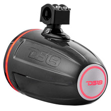 Load image into Gallery viewer, DS18 Marine And Powersports Towers 8in RGB LED Lights Black Carbon Fiber Speakers Not Included