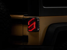 Load image into Gallery viewer, Raxiom 07-18 Jeep Wrangler JK Axial Series Trident LED Tail Lights- Black Housing (Smoked Lens)