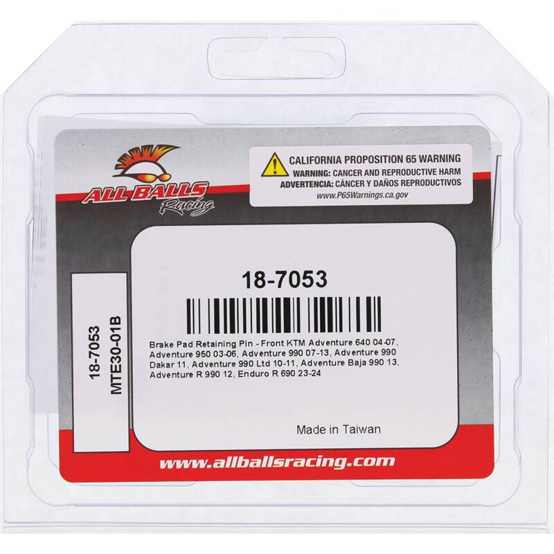 All Balls Racing 04-07 KTM Adventure 640/03-06 Adeventure 950 Brake Pad Retaining Pin - Front 18-7053