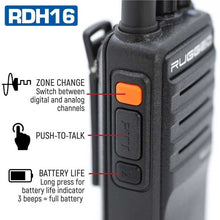 Load image into Gallery viewer, Rugged Radios Rugged RDH16 - Business Band Two Way Handheld Radio - Digital and Analog VHF / Black
