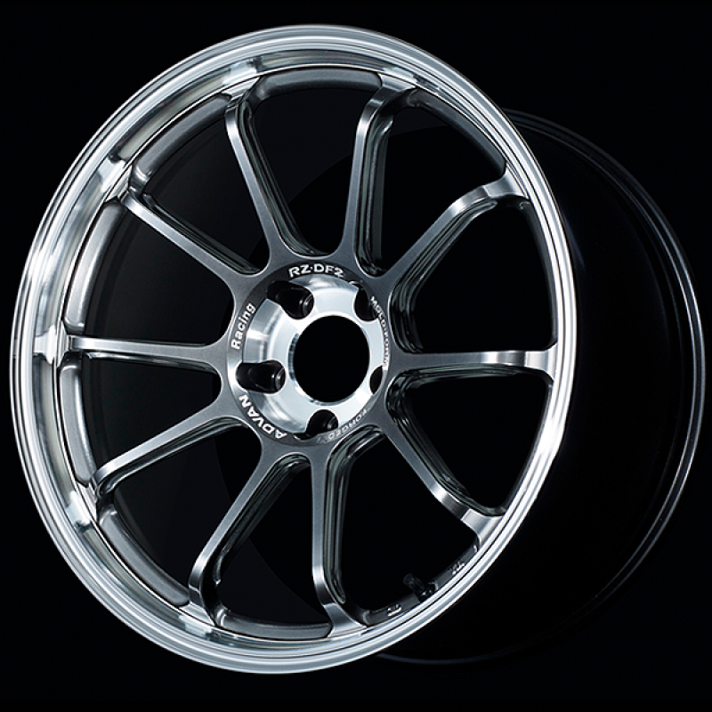 Advan RZ-DF2 19x8.5 / +22 Offset / 5x112 / 66.5mm Bore / Diamond Cut and Hyper Platinum Black