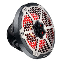 Load image into Gallery viewer, DS18 Hybrid Marine Speaker w/ Driver And RGB LEDs 8in 2-Way 350 Watts RMS 4 ohm Crbn Fiber w/ Cover