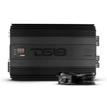 Load image into Gallery viewer, DS18 1-Channel Amp 9200 Burst/0.5ohm 5000/1ohm 3500/2ohm 2200/4ohm Watts RMS w/ Voltmeter Black