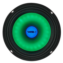 Load image into Gallery viewer, DS18 8in 275 Watts RMS 4 ohm Mid Range Loudspeaker w/ Translucent Dust Cap and Cone w/RGB LED Lights