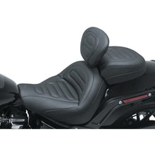 Load image into Gallery viewer, Mustang 18-21 Harley Fat Bob Standard Touring Solo Seat w/Driver Backrest - Black