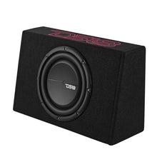 Load image into Gallery viewer, DS18 Single 10in Shallow Enclosure w/ Subwoofer 350 Watts RMS Sealed Black Carpet Amplified