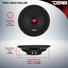 Load image into Gallery viewer, DS18 10in 250 Watts RMS 4 ohm Neodymium Shallow Mid-Range Loudspeaker Bullet Loudspeaker