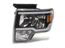 Load image into Gallery viewer, Raxiom 09-14 Ford F-150 Axial Series Headlights w/ LED Bar- Black Housing (Clear Lens)