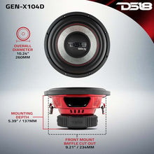 Load image into Gallery viewer, DS18 10in 400 Watts RMS 4 ohm DVC Subwoofer Ferrite Motor And Dual Voice Coils