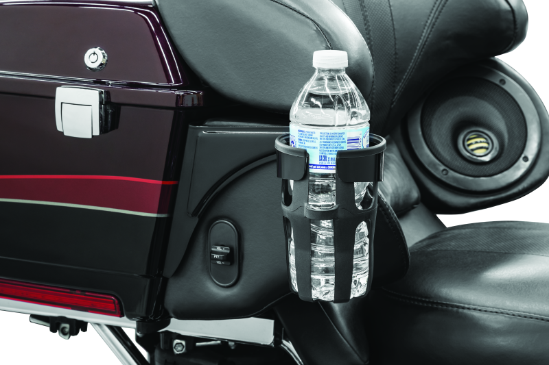 Kuryakyn Reflex Drink Holder Right Side HD Touring Passenger Mount 96-13 Gloss Black