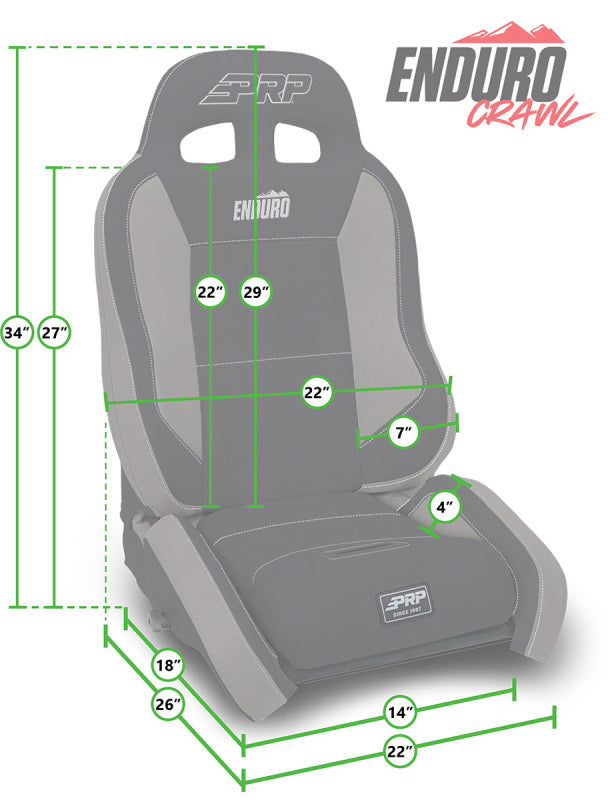 PRP Seats 97-02 Jeep Wrangler TJ Enduro Elite Suspension Seat Crawl Edition (Pair) - Black