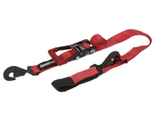 Load image into Gallery viewer, SpeedStrap 2In x 10Ft Ratchet Tie Down w/ Twisted Snap Hooks &amp; Axle Strap Combo - Red 27013